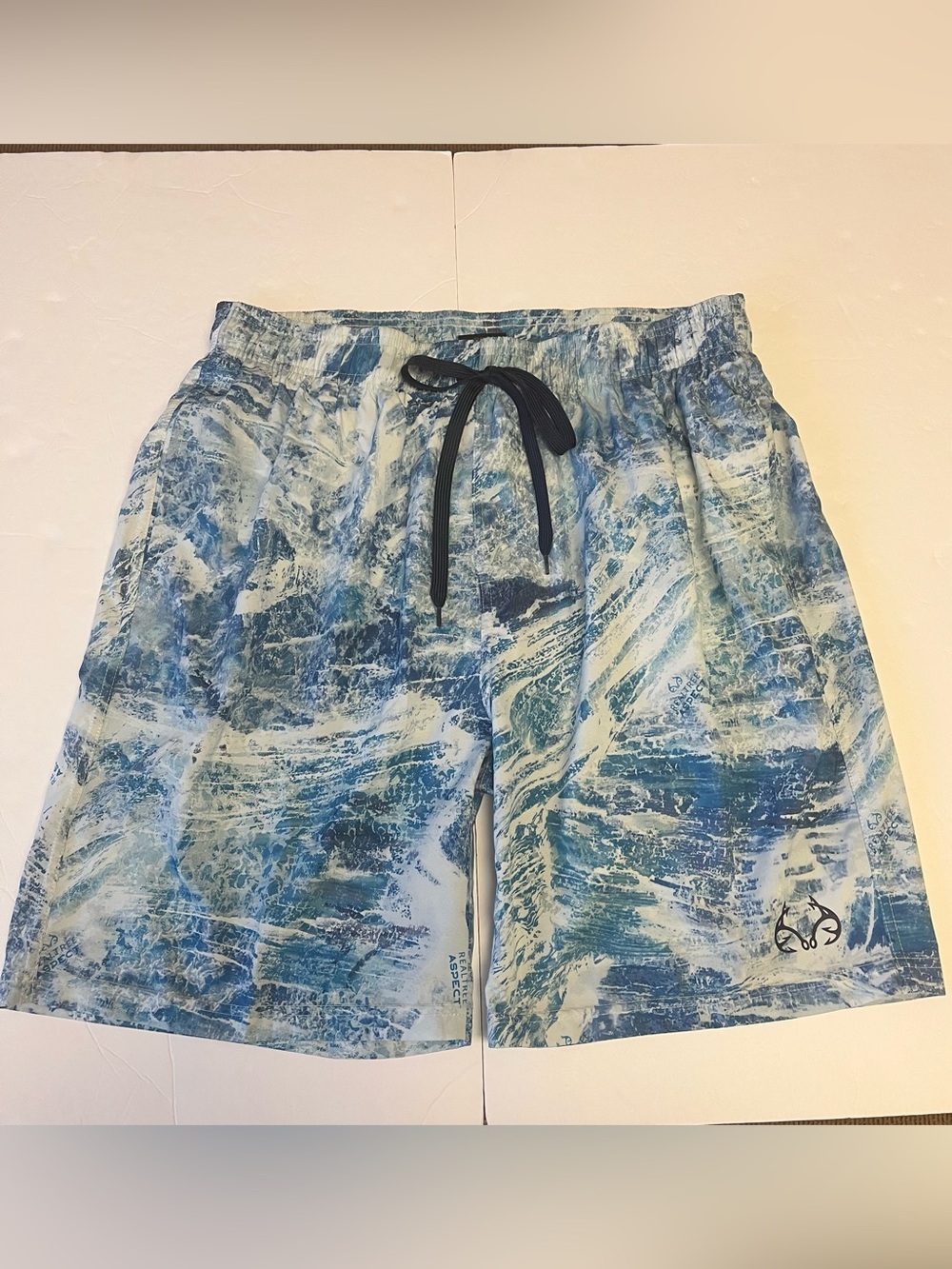 Men’s Shorts Realtree Fishing Pro Series XL Blue/White Drawstring Swim Trunks